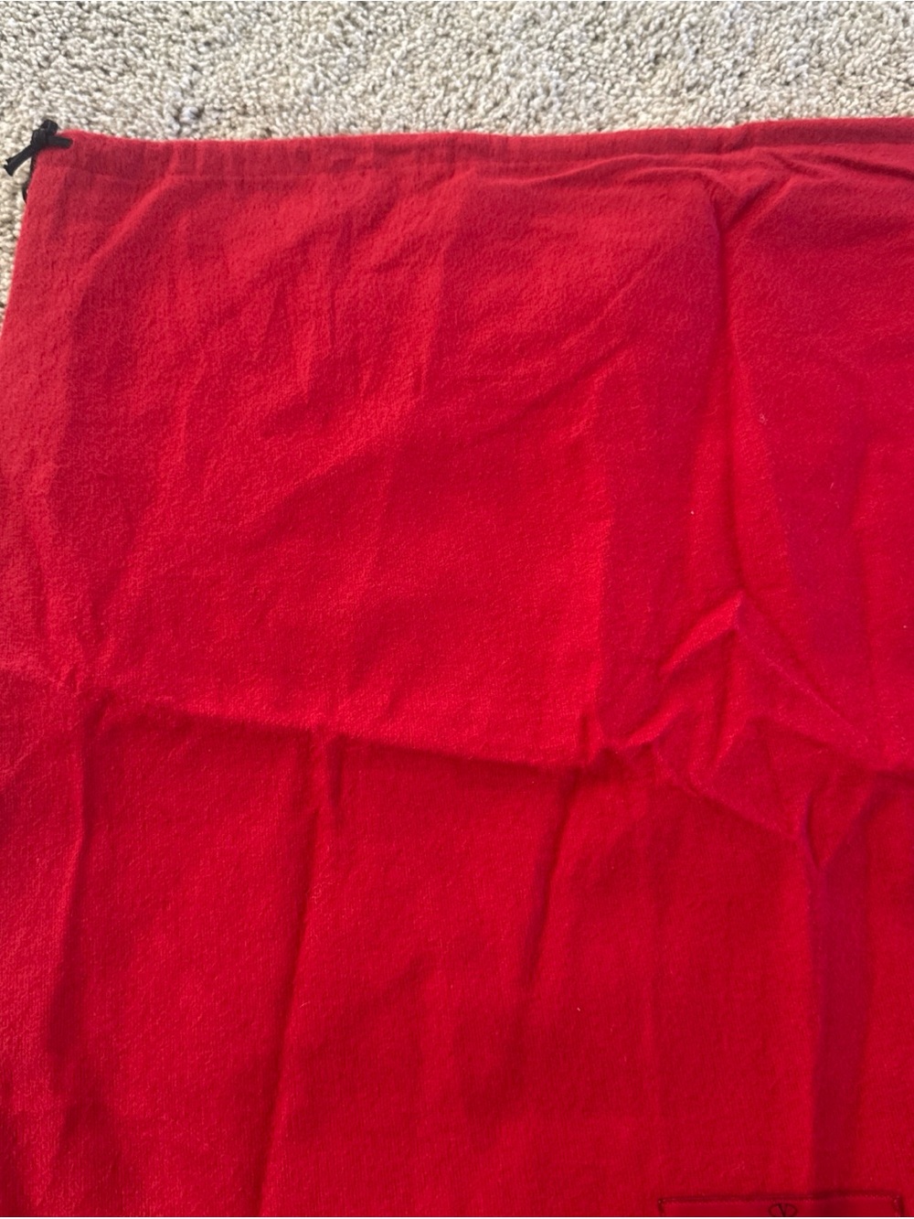 Valentino Garavani Large Red Flannel Thick Draw string Dust Bag 19x20 Luxury - Picture 5 of 8
